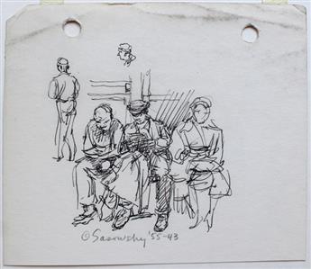 NORMAN SASOWSKY Group of 4 drawings.